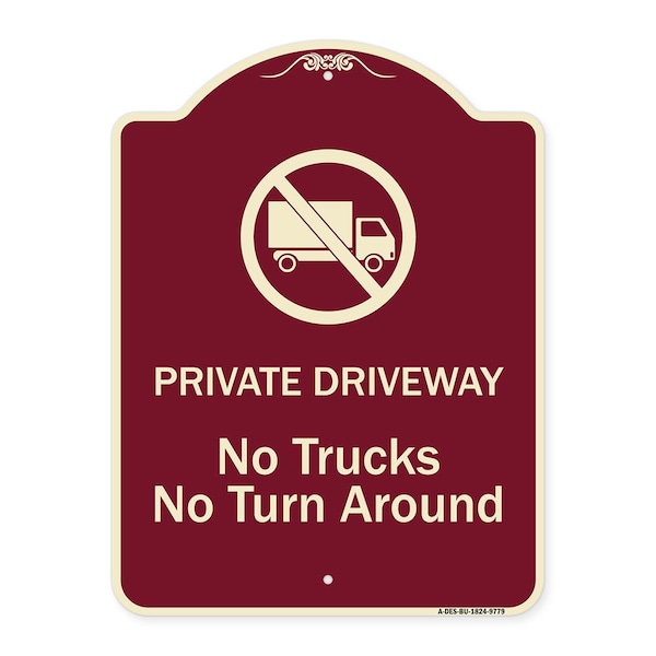 Designer Series-Private Driveway. No Trucks No Turnaround, 24" x 18", BU-1824-9779